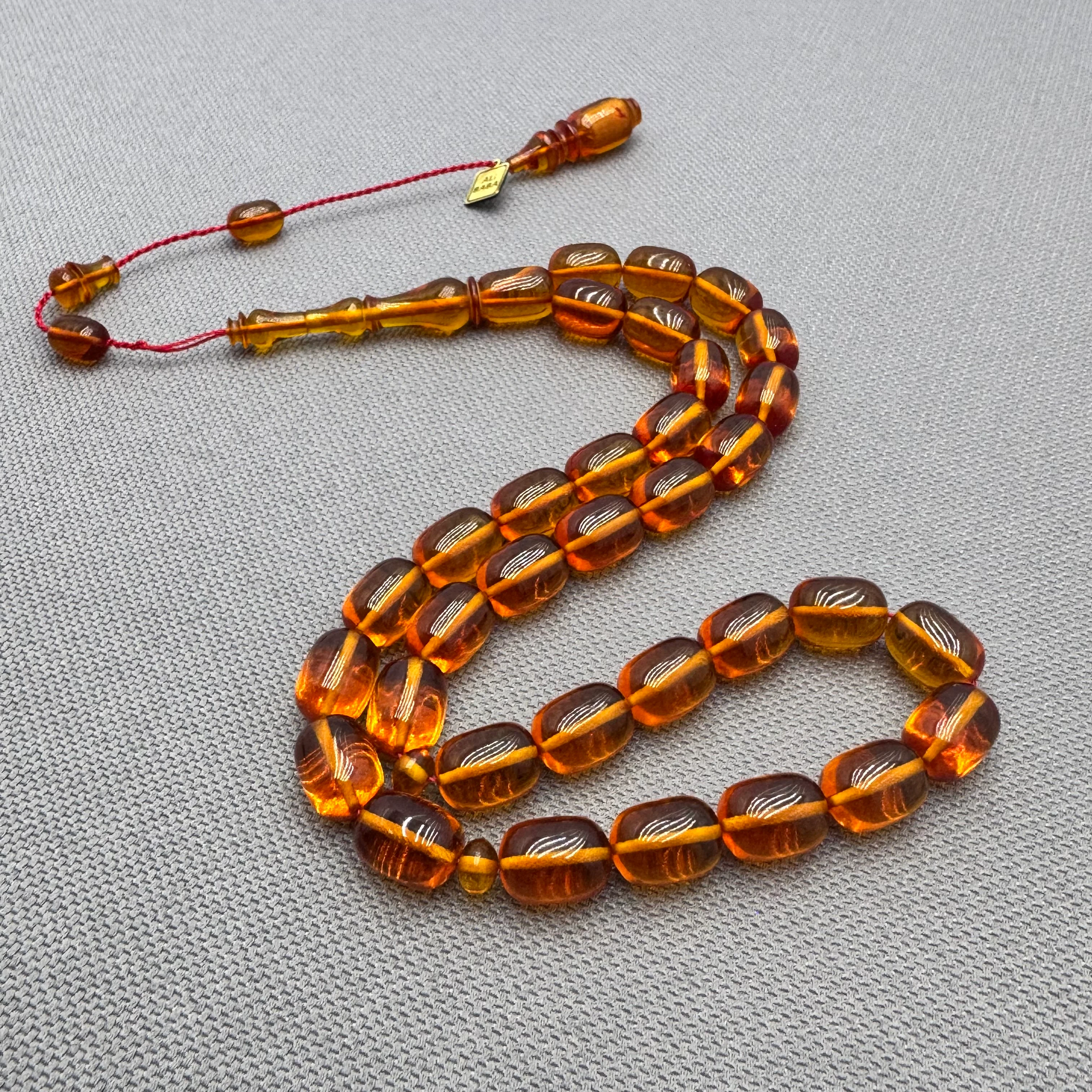 Alibaba Usta İşçilikli Kapsül Kesim Ateş Kehribar Tespih